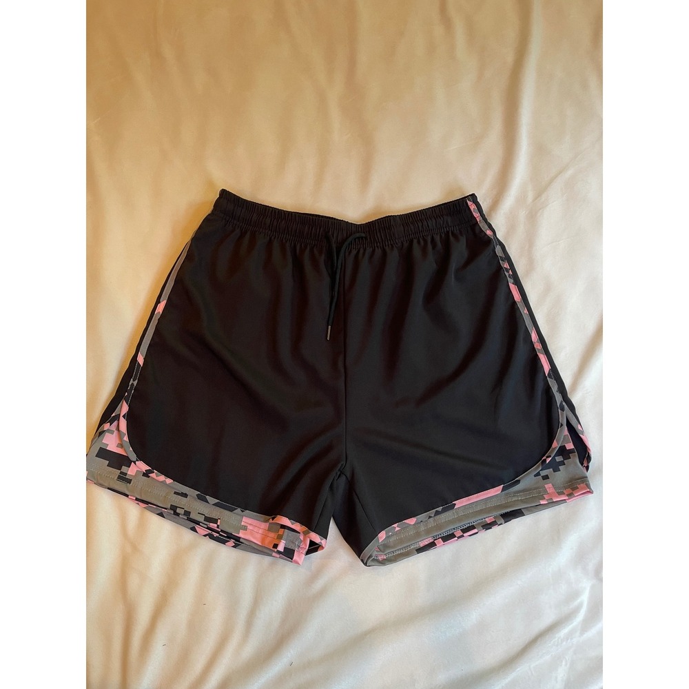 Lot 3 Womens 2-in-1 Running Shorts XL Compression Liner Phone Pocket Pink Camo - Picture 13 of 15